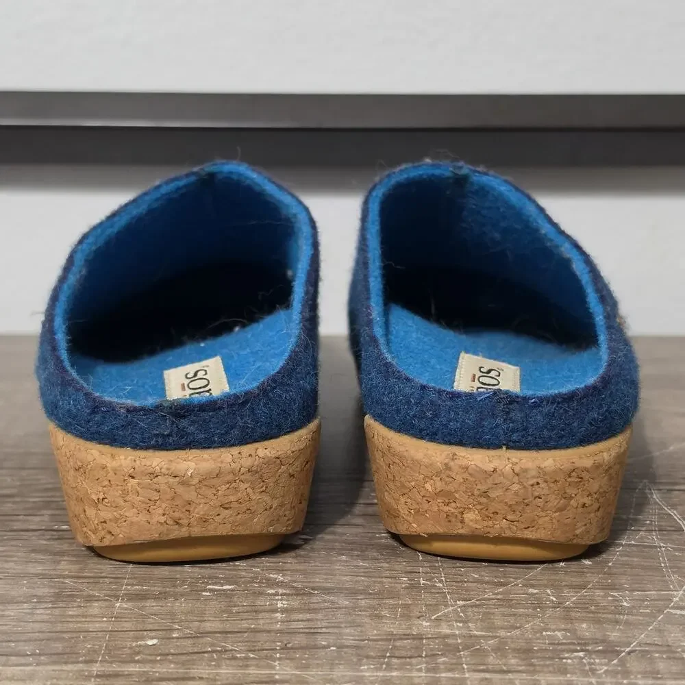 Taos Woollery Women's Slip-On Clogs Mules Shoes Size 37 (6-6.5) Blue